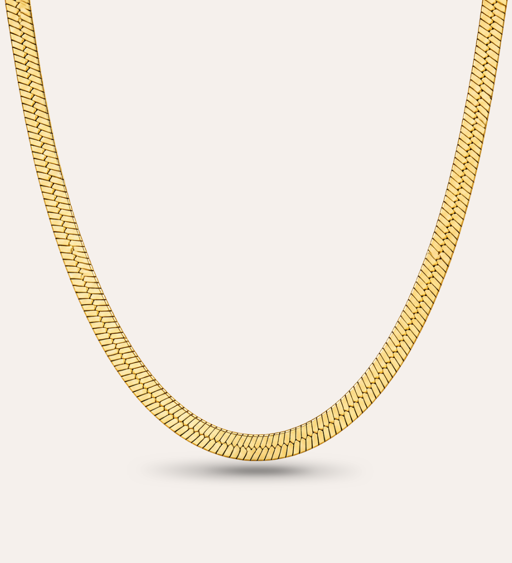 Rizo Snake Chain Original halsband med blank yta och guldbeläggning