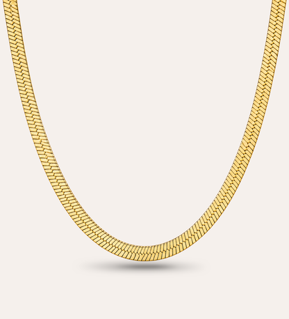 Rizo Snake Chain Original halsband med blank yta och guldbeläggning