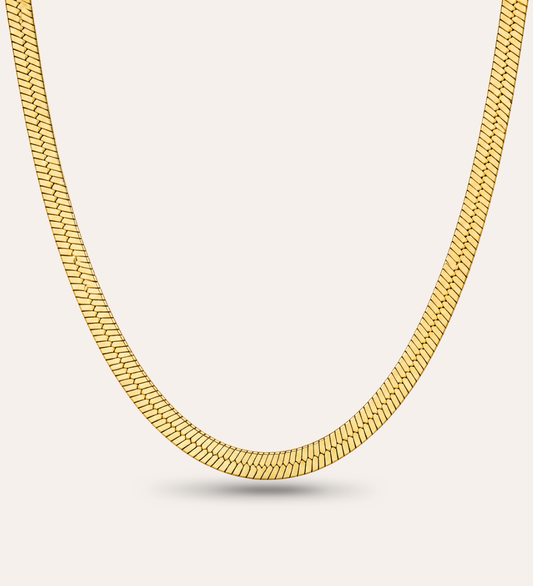 Rizo Snake Chain Original halsband med blank yta och guldbeläggning