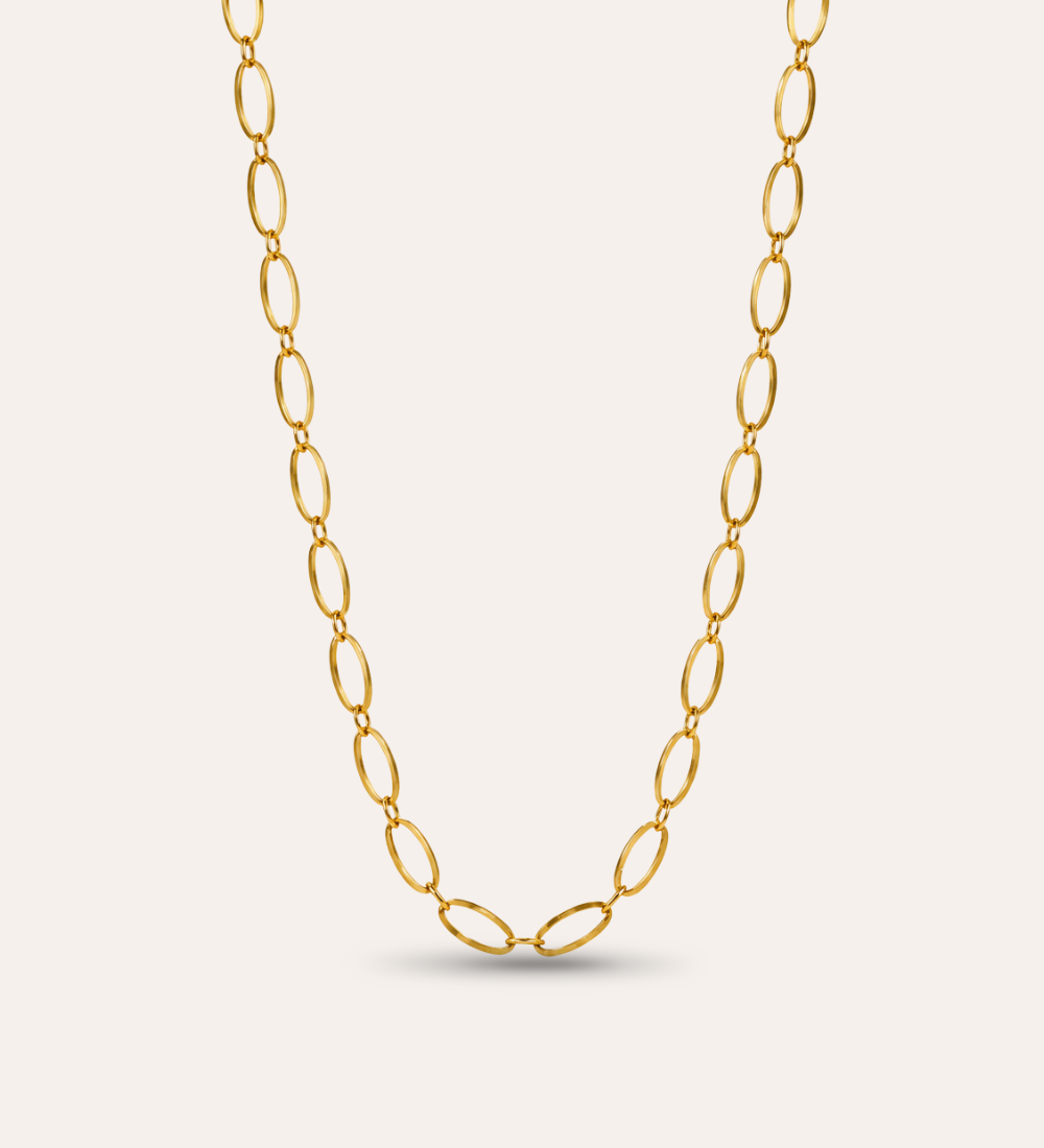 Rizo Envy Chain halsband med ovala länkar och guldbeläggning