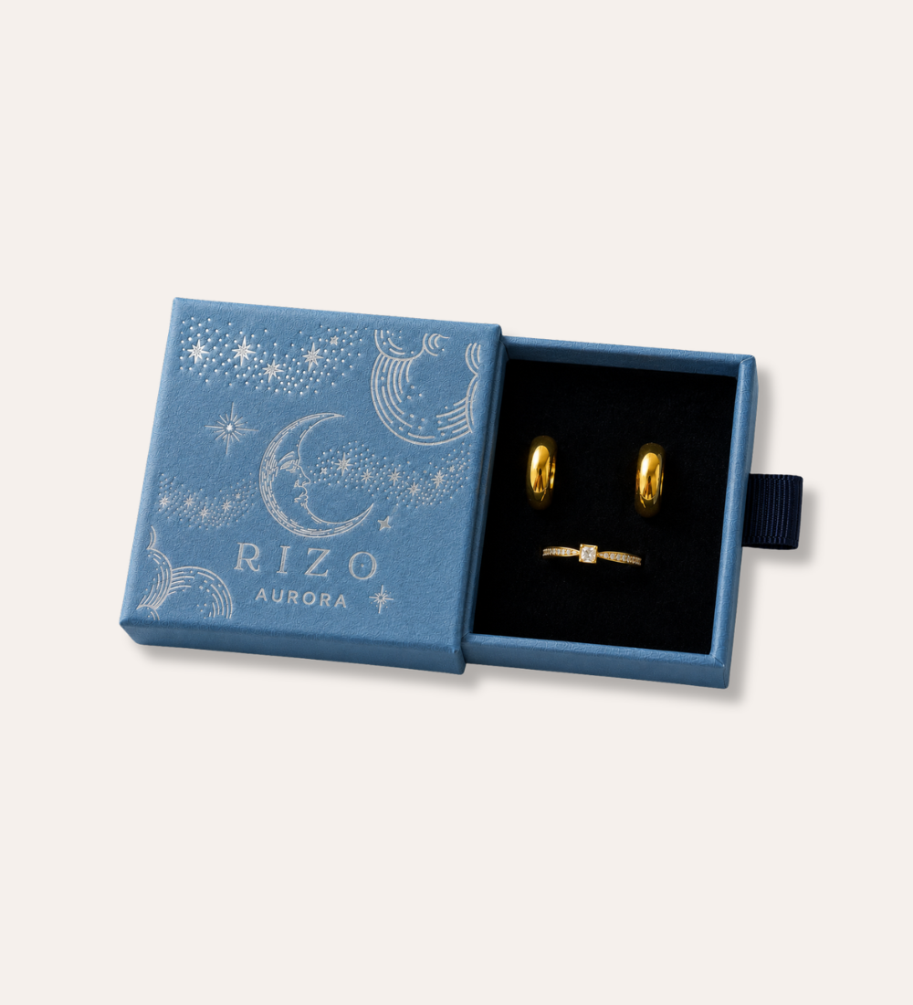 Rizo liten presentask i premiumkvalitet, 6x6 cm med smycke inuti
