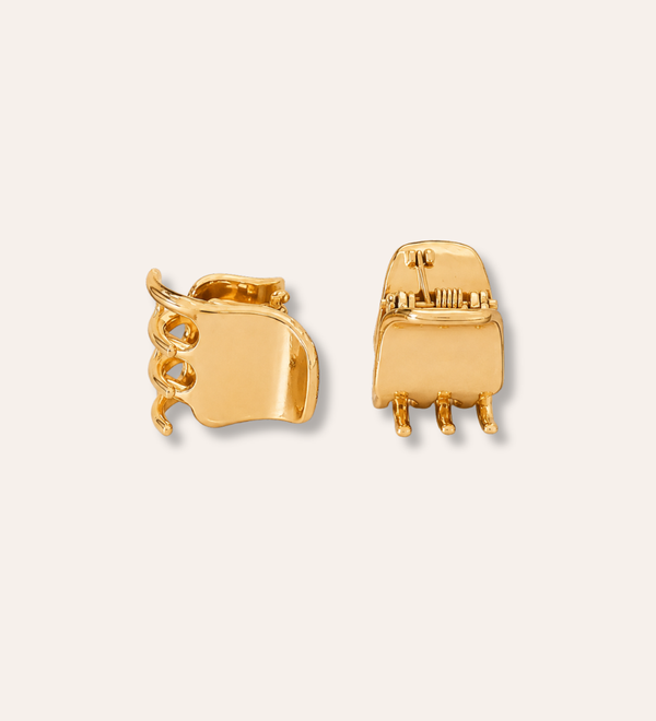 Rizo Mini Hair Claw i guldpläterad finish, 2-pack små hårklämmor