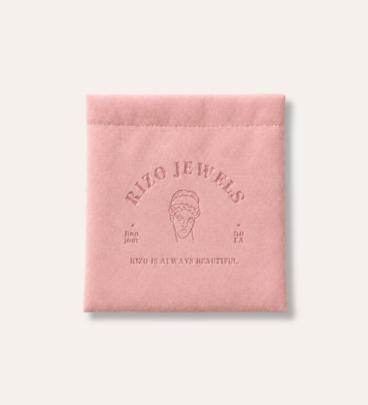 Rizo rosa smyckespåse i sammet, 12x12 cm för smycken och berlocker