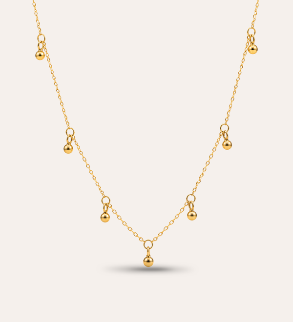 Rizo Stardust Chain halsband med kuldetaljer och guldbeläggning